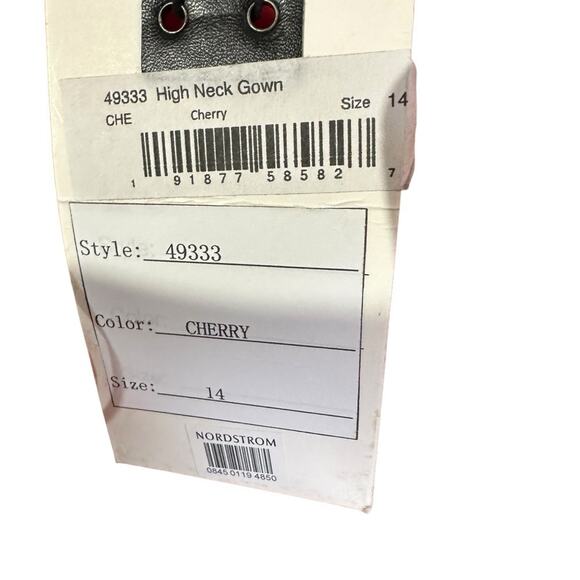 Mac Duggal Cherry Red Rosette Halter Chiffon Evening Gown 14 - Picture 8 of 12